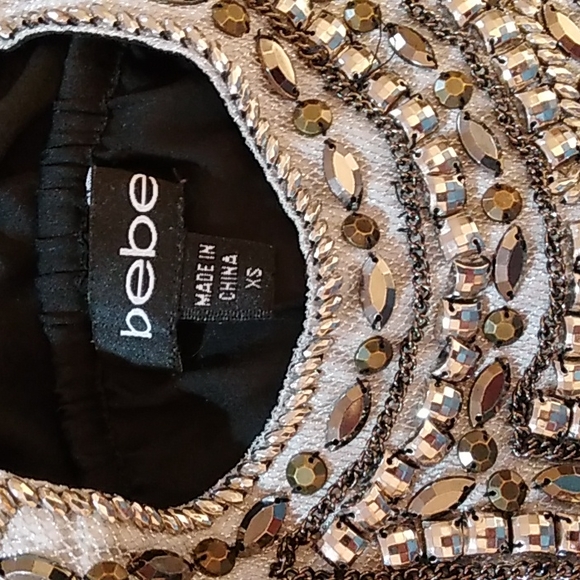 SALE! Stunning BEBE Silky Embellished Halter Top - Picture 6 of 6